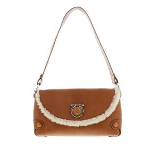 Salvatore Ferragamo Mouton Leather Hobo Bag Messenger